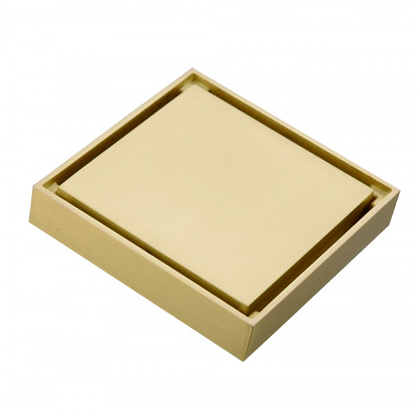 Трап для душа 10x10cm Feramolli GL065, брашированное золото Feramolli