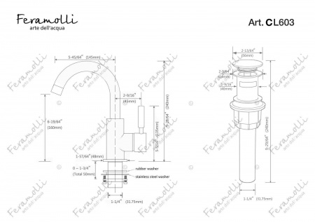 Смеситель для раковины Feramolli Ele CL603, хром Feramolli