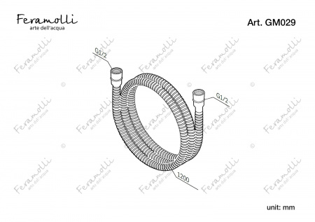 Шланг для душа Feramolli GM029 (1200мм.), графит Feramolli