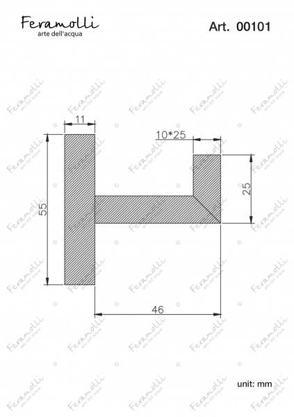 Крючок Feramolli CL101, хром Feramolli