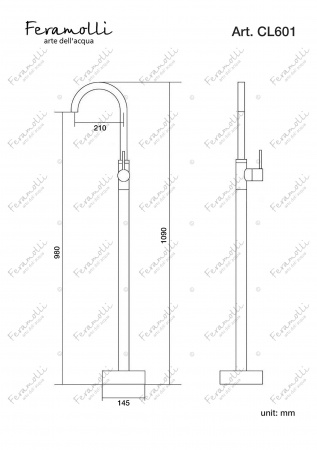 Напольный смеситель для раковины Feramolli CL601, хром Feramolli