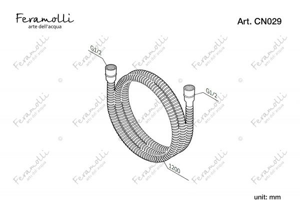 Шланг для душа Feramolli CN029 (1200мм.), никель Feramolli