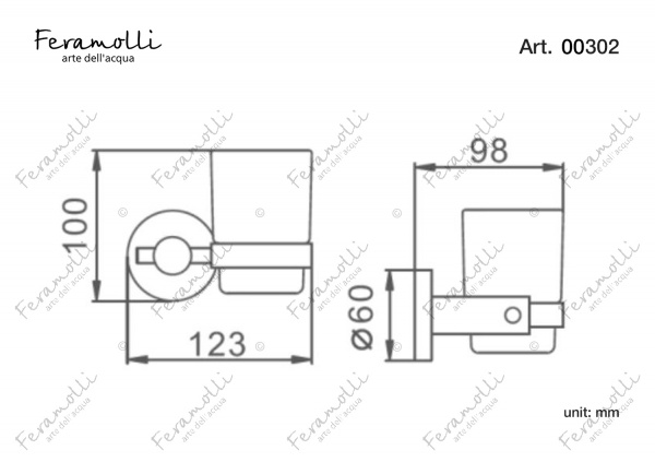 Стакан для зубных щеток Feramolli GL302, золото Feramolli