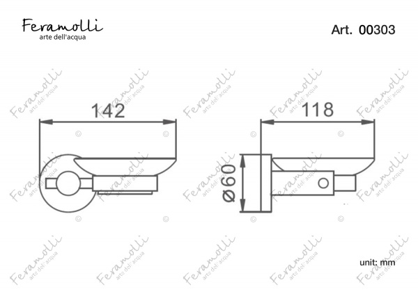 Мыльница Feramolli GL303, золото Feramolli