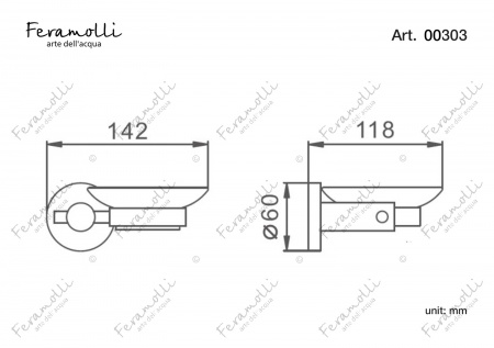 Мыльница Feramolli CL303, хром Feramolli