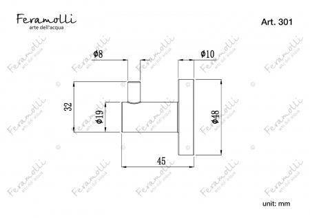 Крючок для полотенец Feramolli Lugano GM301, графит Feramolli