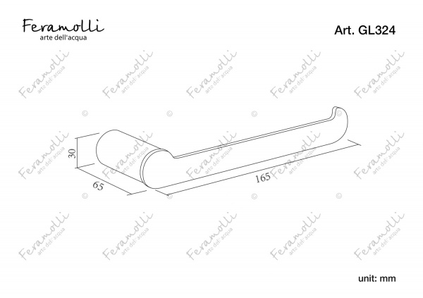 Бумагодержатель Feramolli GL324, золото Feramolli