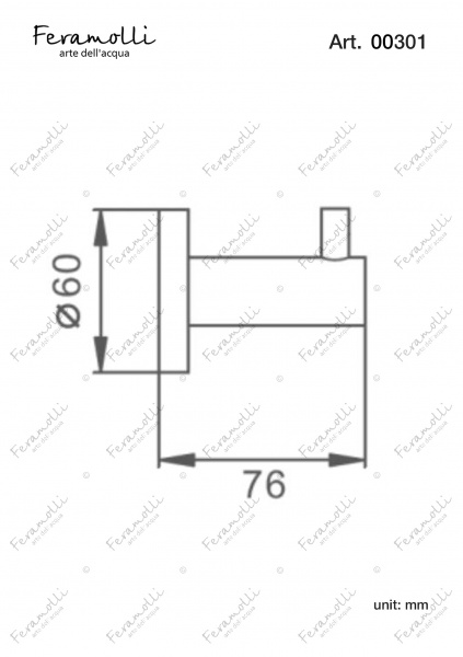 Крючок Feramolli GL301, брашированное золото Feramolli