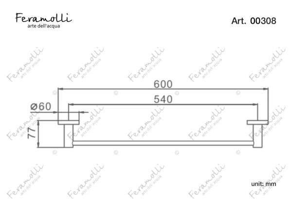 Держатель для полотенец Feramolli CL308, хром Feramolli