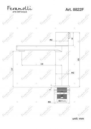Смеситель для раковины Feramolli Dante CS8822, никель Feramolli