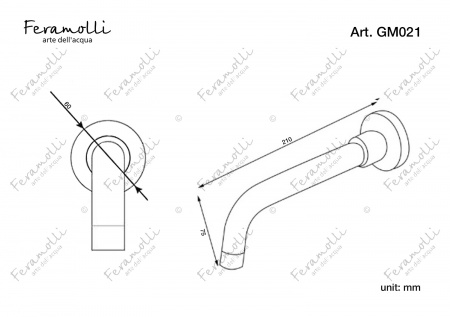 Настенный поворотный излив Feramolli GM021, графит Feramolli