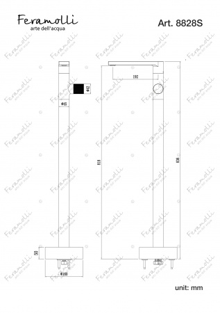 Напольный Смеситель для раковины Feramolli Dante CS8828, никель Feramolli
