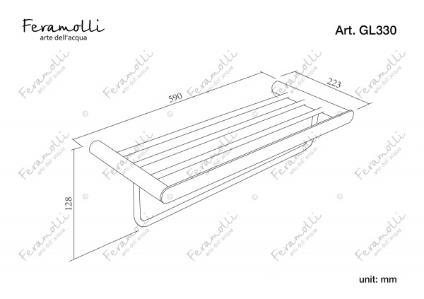 Держатель для полотенец Feramolli GL330, золото Feramolli