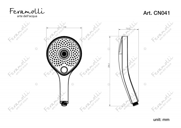 Ручной душ Feramoll CN041, 3 режима струи, никель Feramolli