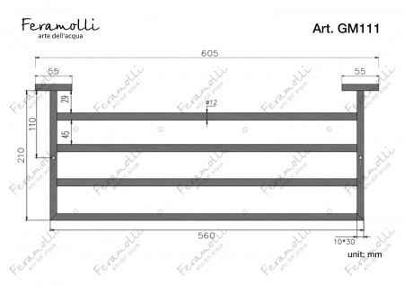 Держатель для полотенец Feramolli GM111, графит Feramolli