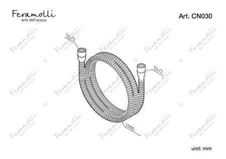 Шланг для душа Feramolli CN030 (1500мм.), никель Feramolli