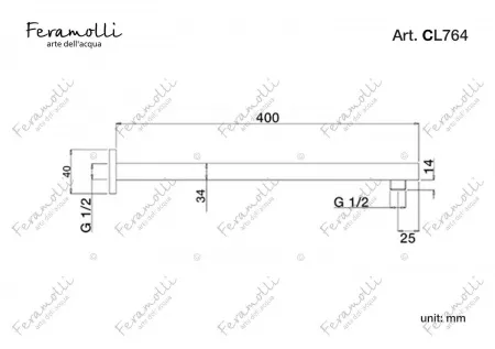 Настенный кронштейн Feramolli CL764, хром Feramolli