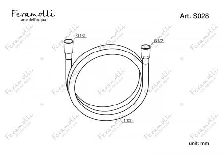 Шланг для душа Feramolli Sole S028GL PVC (1000мм), золото шампань Feramolli
