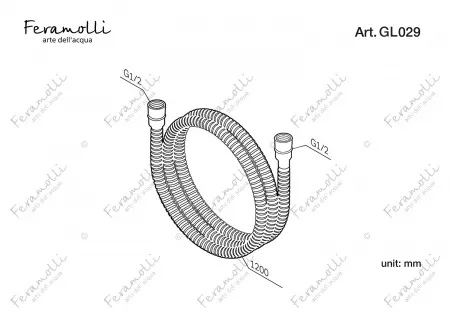 Шланг для душа Feramolli GL029 (1200мм.), золото Feramolli