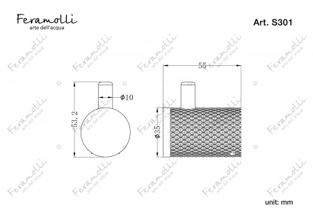 Крючок Feramolli Sole S301GB, графит Feramolli