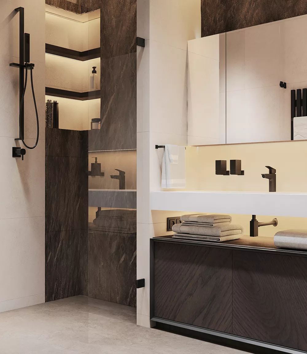 Концепция дизайна душевой и ванной комнаты от Дизайн-бюро "STAROV"